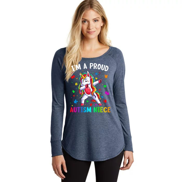 IM A Proud Autism Niece Dabbing Unicorn Autism Puzzle Piece Cute Gift Women's Perfect Tri Tunic Long Sleeve Shirt