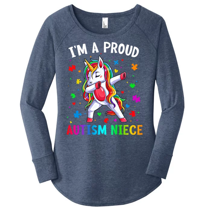 IM A Proud Autism Niece Dabbing Unicorn Autism Puzzle Piece Cute Gift Women's Perfect Tri Tunic Long Sleeve Shirt