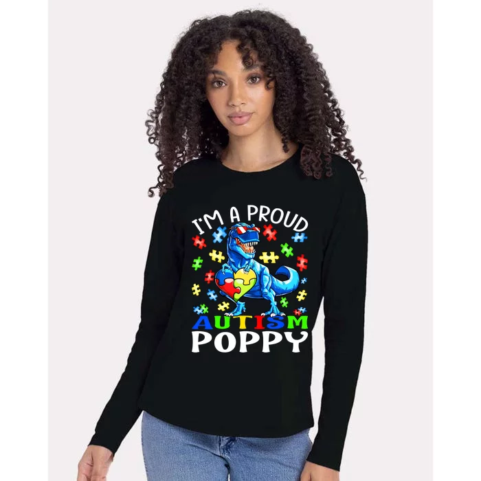 I'm A Proud Autism Poppy Dinosaur Funny Gift Womens Cotton Relaxed Long Sleeve T-Shirt