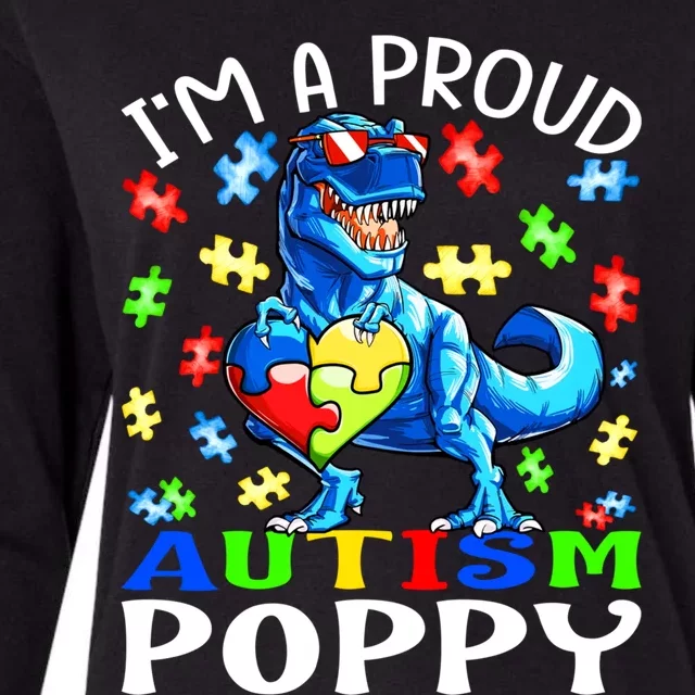 I'm A Proud Autism Poppy Dinosaur Funny Gift Womens Cotton Relaxed Long Sleeve T-Shirt