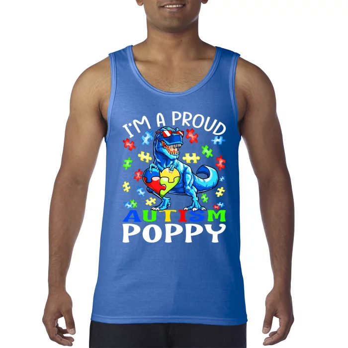 I'm A Proud Autism Poppy Dinosaur Funny Gift Tank Top