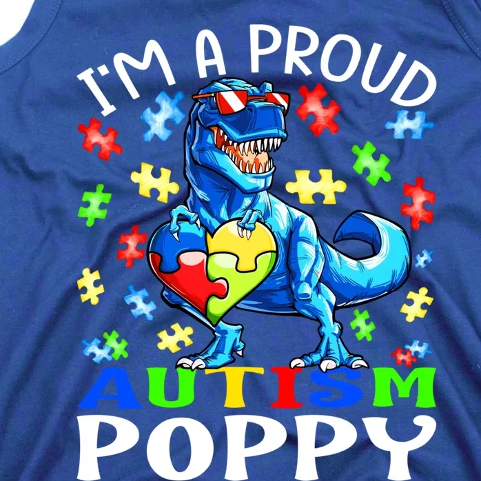 I'm A Proud Autism Poppy Dinosaur Funny Gift Tank Top