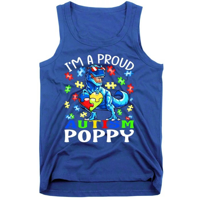 I'm A Proud Autism Poppy Dinosaur Funny Gift Tank Top