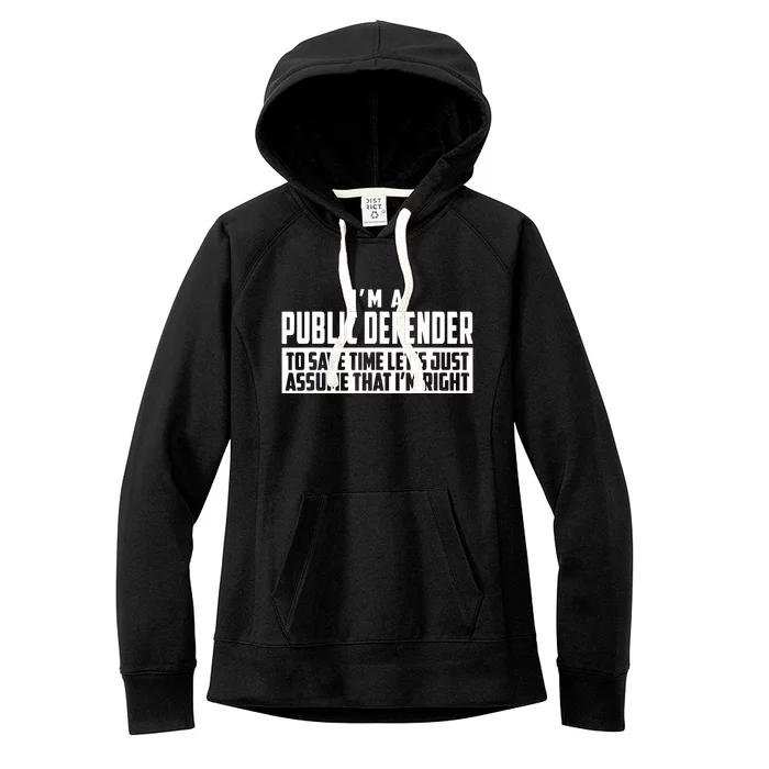 Im A Public Defender To Save Time Lets Assume Im Right Women's Fleece Hoodie