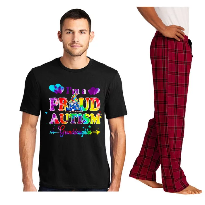 I'm A Proud Autism Granddaughter Tie Dye Gnome Cool Gift Pajama Set