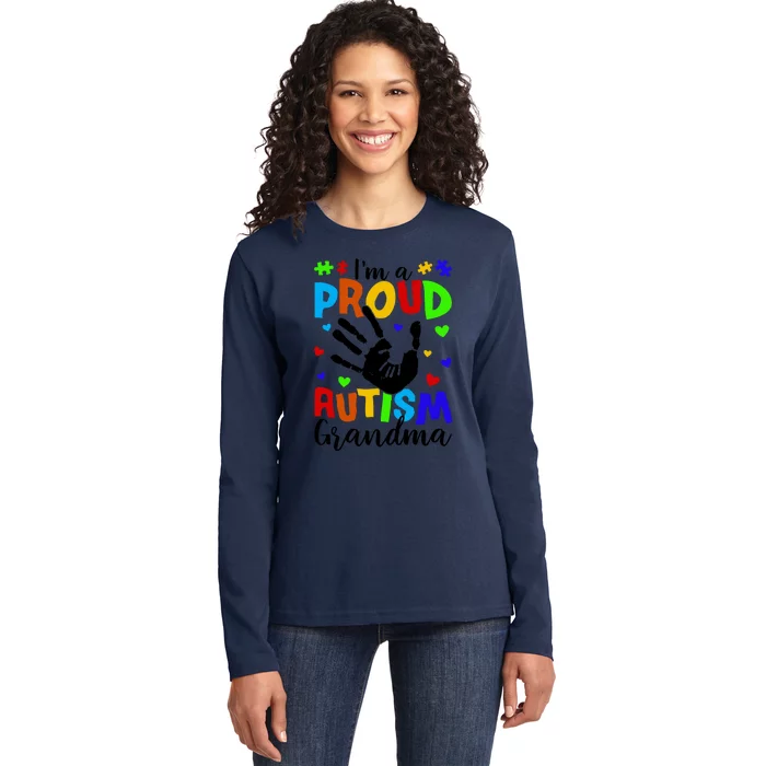 I'm A Proud Autism Grandma Autism Awareness Meaningful Gift Ladies Long Sleeve Shirt