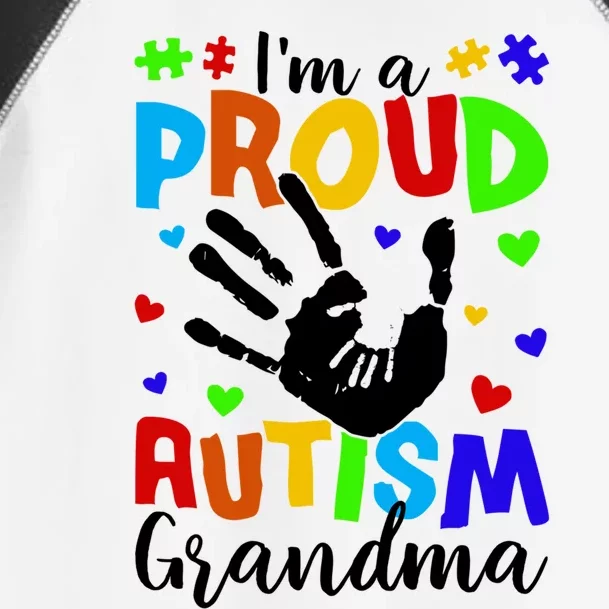 I'm A Proud Autism Grandma Autism Awareness Meaningful Gift Toddler Fine Jersey T-Shirt