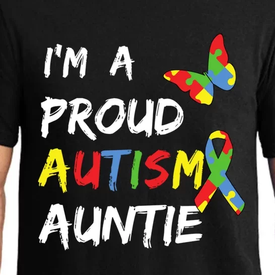 I'm A Proud Autism Auntie Awareness Puzzle Ribbon Cute Gift Pajama Set