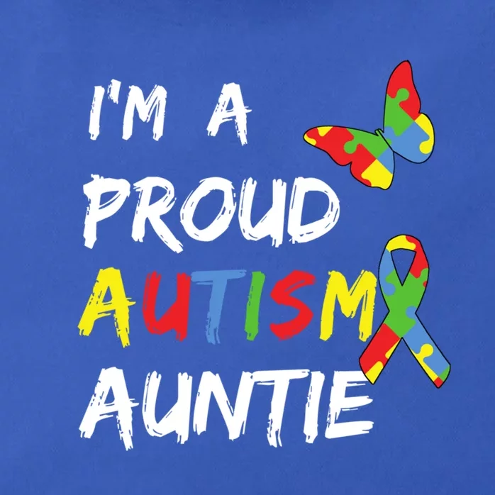 I'm A Proud Autism Auntie Awareness Puzzle Ribbon Cute Gift Zip Tote Bag