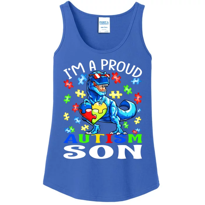 I'm A Proud Autism Son Dinosaur Cool Gift Ladies Essential Tank