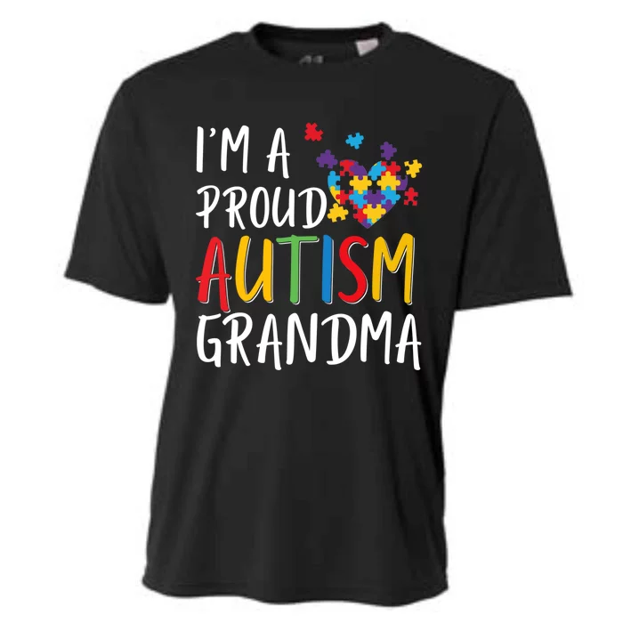 I'm A Proud Autism Grandma Awareness Puzzle Ribbon Cute Gift Cooling Performance Crew T-Shirt