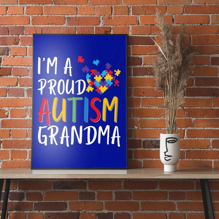 I'm A Proud Autism Grandma Awareness Puzzle Ribbon Cute Gift Poster