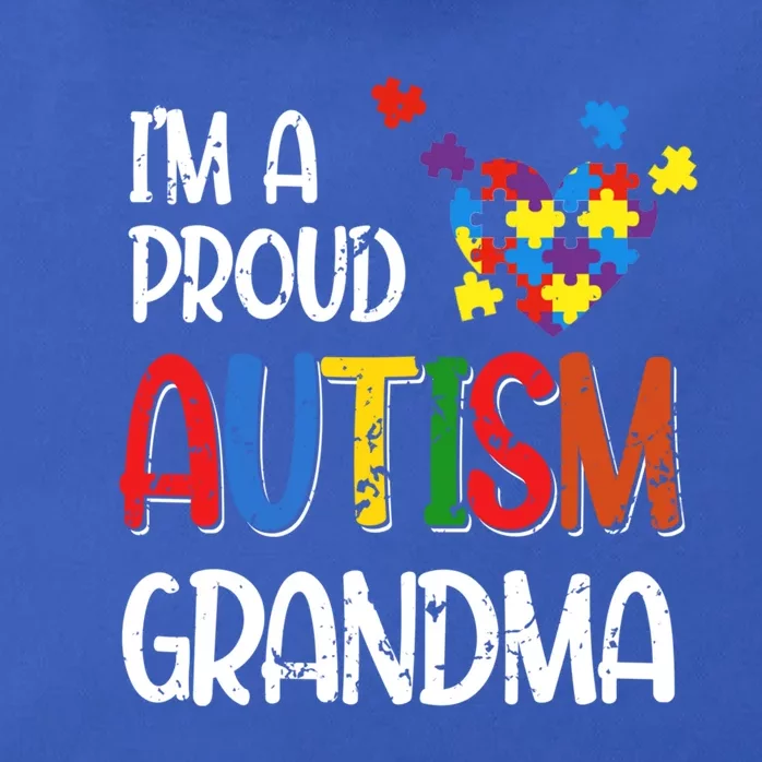 I'm A Proud Autism Grandma Autism Awareness Costume Heart Funny Gift Zip Tote Bag