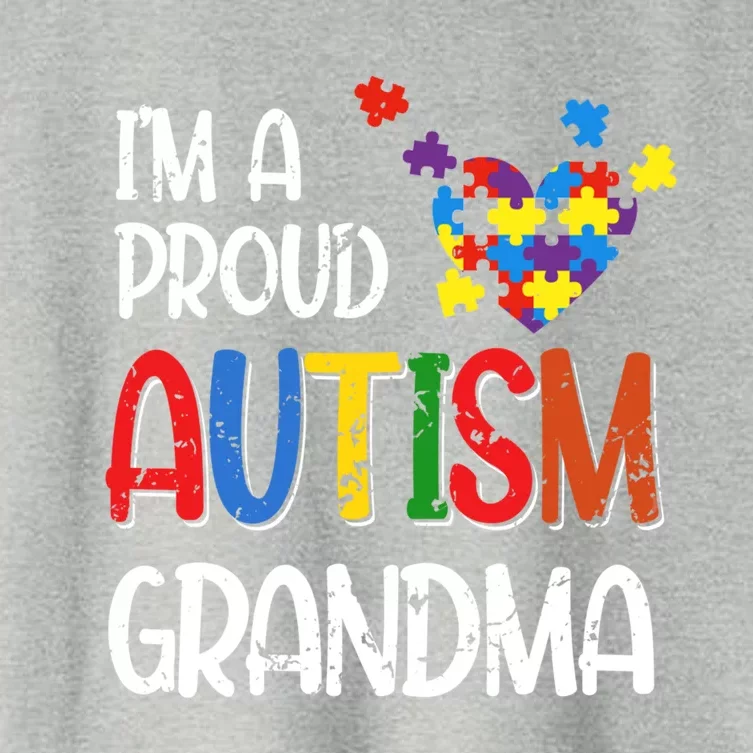 I'm A Proud Autism Grandma Autism Awareness Costume Heart Funny Gift Women's Crop Top Tee