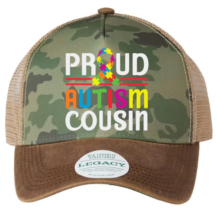 IM A Proud Autism Cousin Autism Awareness Legacy Tie Dye Trucker Hat