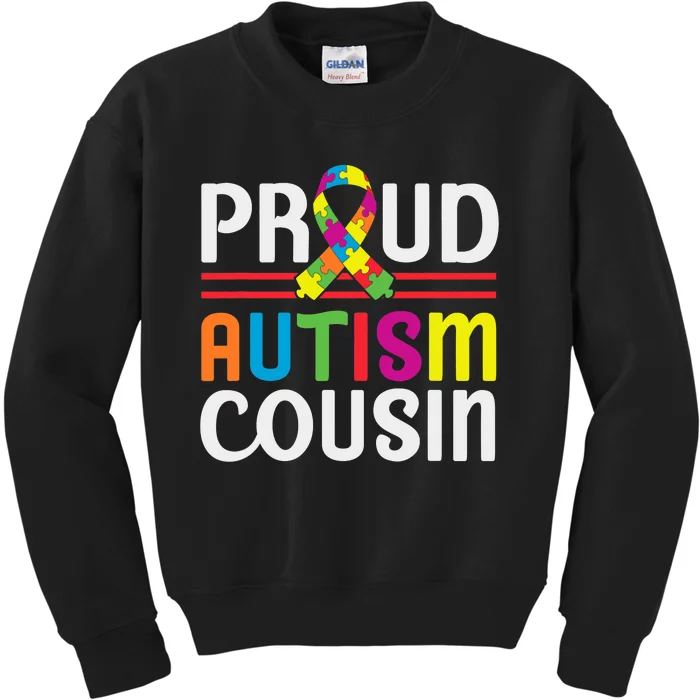 IM A Proud Autism Cousin Autism Awareness Kids Sweatshirt