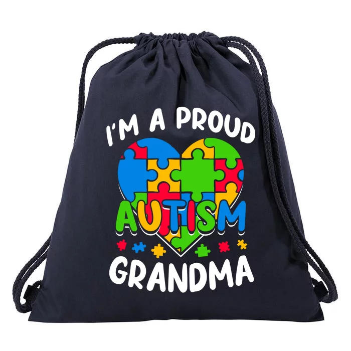 I'm A Proud Autism Grandma Awareness Gift Drawstring Bag