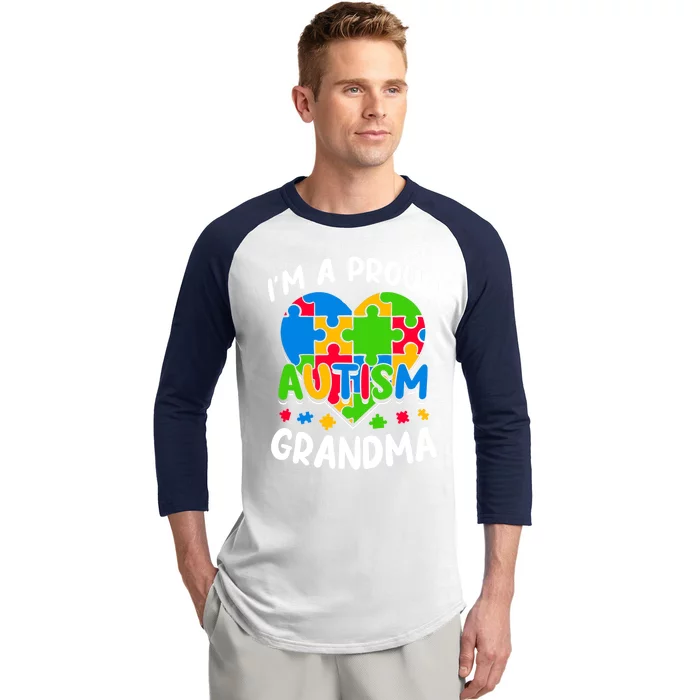 I'm A Proud Autism Grandma Awareness Gift Baseball Sleeve Shirt