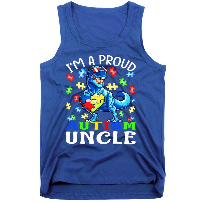 I'm A Proud Autism Uncle Dinosaur Cool Gift Tank Top