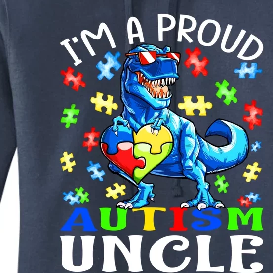 I'm A Proud Autism Uncle Dinosaur Cool Gift Women's Pullover Hoodie