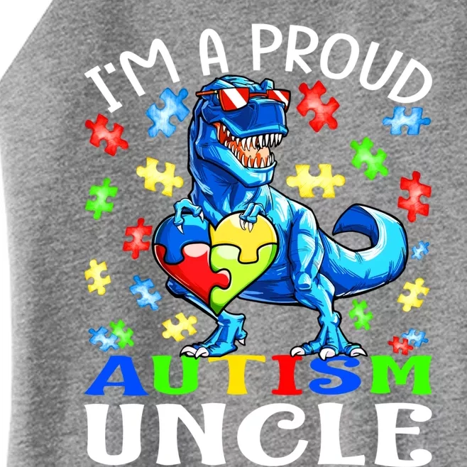 I'm A Proud Autism Uncle Dinosaur Cool Gift Women’s Perfect Tri Rocker Tank