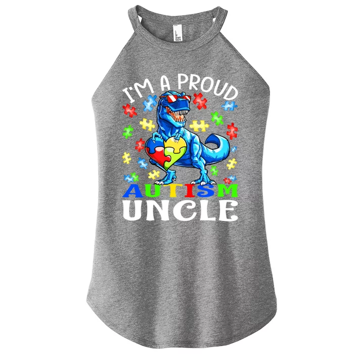 I'm A Proud Autism Uncle Dinosaur Cool Gift Women’s Perfect Tri Rocker Tank