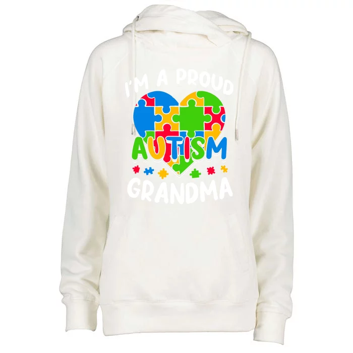 I'm A Proud Autism Grandma Awareness Gift Womens Funnel Neck Pullover Hood