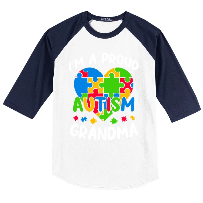 I'm A Proud Autism Grandma Awareness Gift Baseball Sleeve Shirt