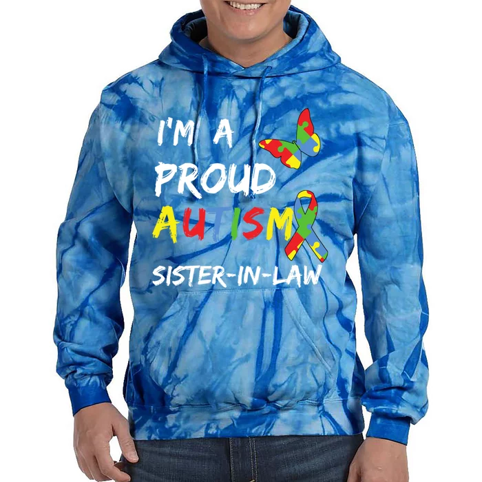 I'm A Proud Autism Sistercool Giftincool Giftlaw Awareness Puzzle Ribbon Gift Tie Dye Hoodie