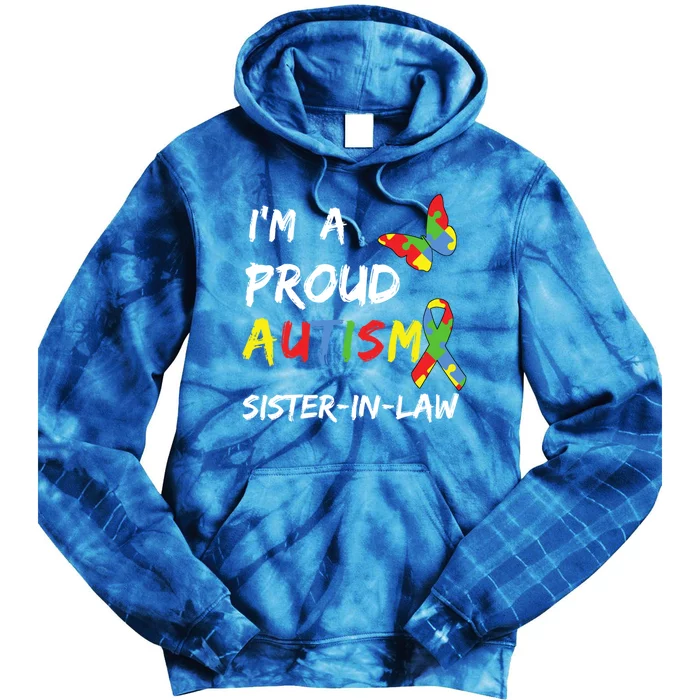 I'm A Proud Autism Sistercool Giftincool Giftlaw Awareness Puzzle Ribbon Gift Tie Dye Hoodie