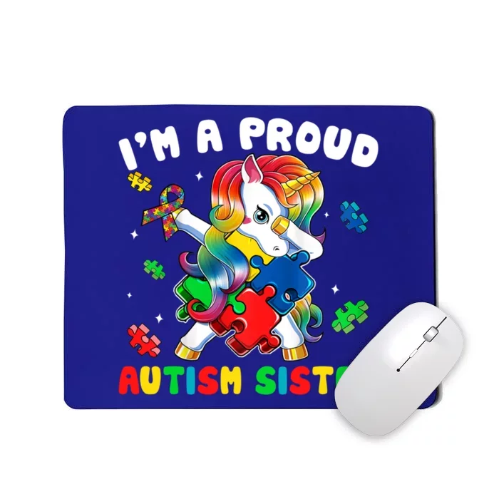 I'm A Proud Sister Dabbing Unicorn Autism Awareness Puzzle Gift Mousepad