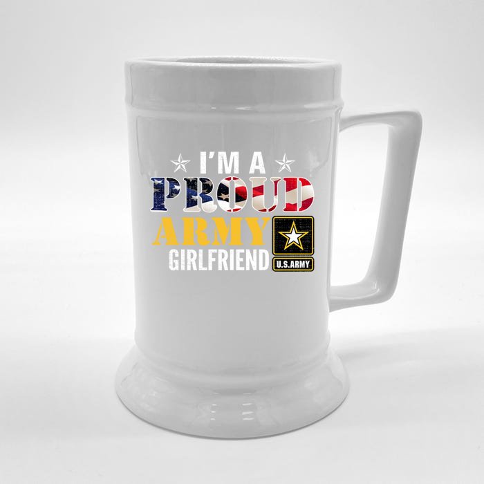 I'm A Proud Army Friend American Flag Military Veteran Gift Front & Back Beer Stein