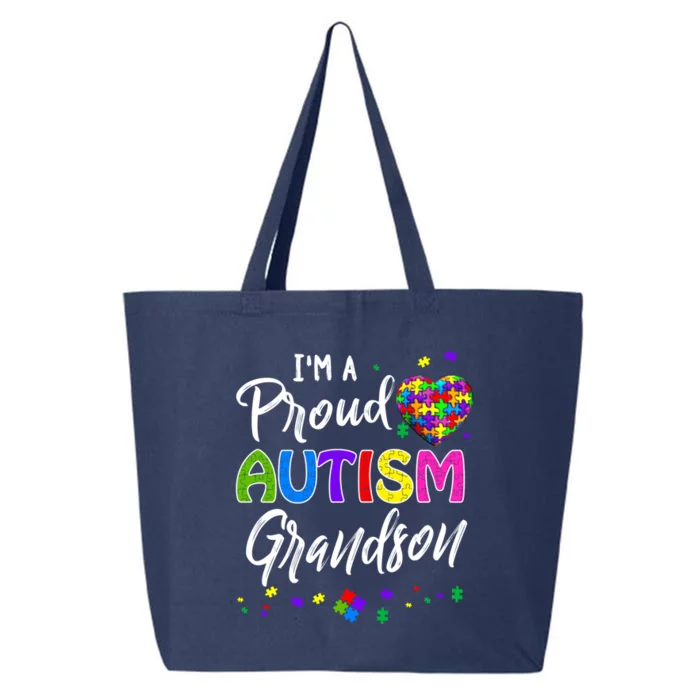 I'm A Proud Autism Grandson Gift Autism Awareness Funny Gift 25L Jumbo Tote