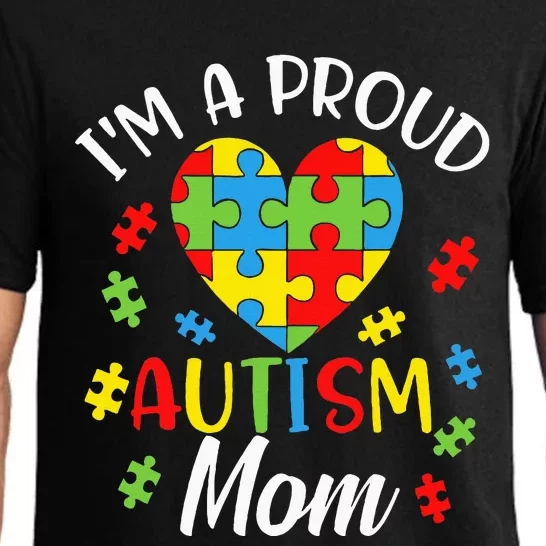 IM A Proud Mom Autism Awareness Autistic Heart Son Daughter Pajama Set