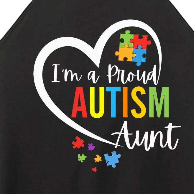 I'm A Proud Autism Aunt Love Heart Autism Awareness Puzzle Women’s Perfect Tri Rocker Tank