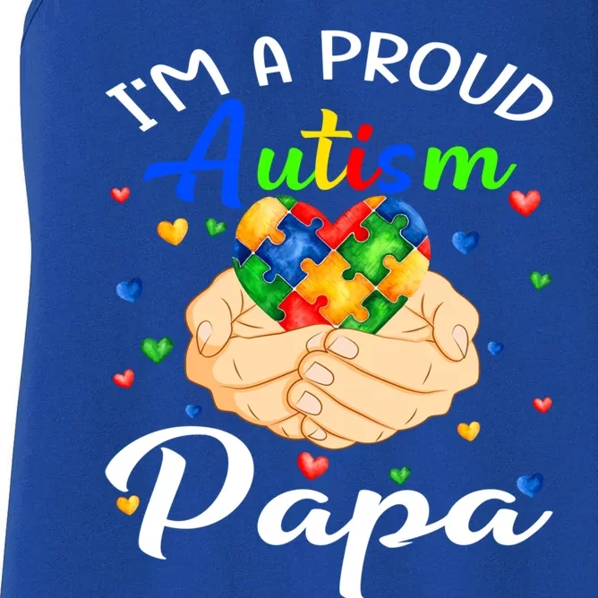 I'm A Proud Autism Papa Autism Awareness Autistic Gift Women's Racerback Tank