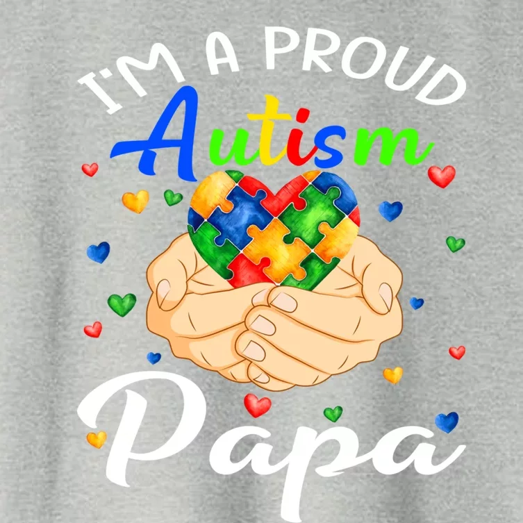 I'm A Proud Autism Papa Autism Awareness Autistic Gift Women's Crop Top Tee