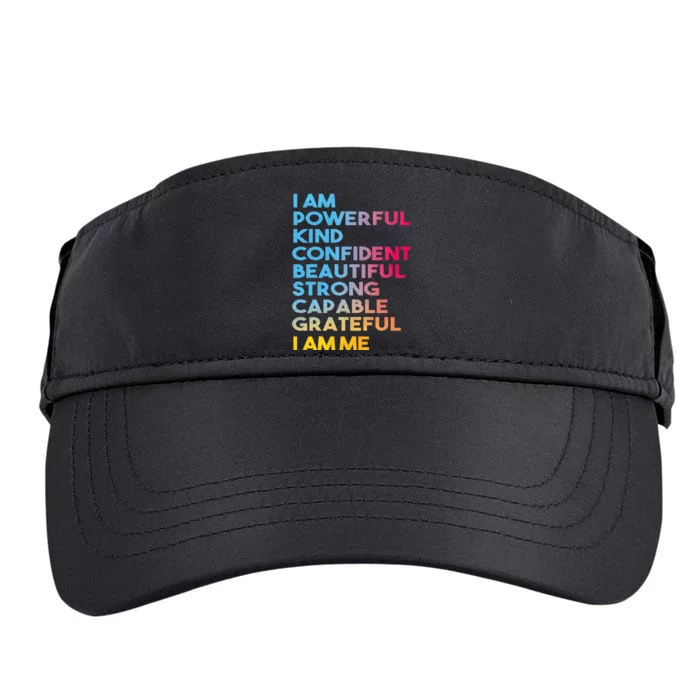 I Am Powerful Kind Confident Beautiful Strong Capable Quote Adult Drive Performance Visor