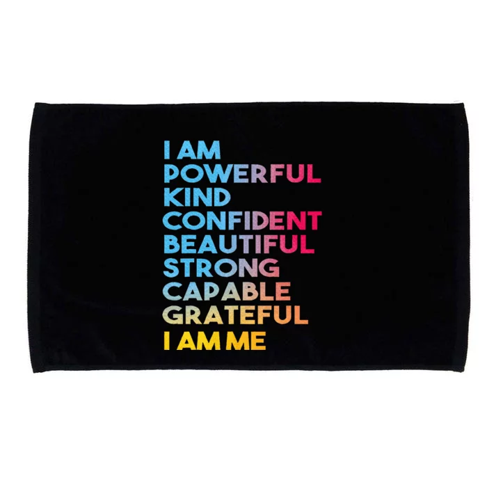 I Am Powerful Kind Confident Beautiful Strong Capable Quote Microfiber Hand Towel