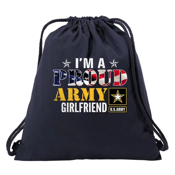 I'm A Proud Army Friend American Flag Military Veteran Meaningful Gift Drawstring Bag