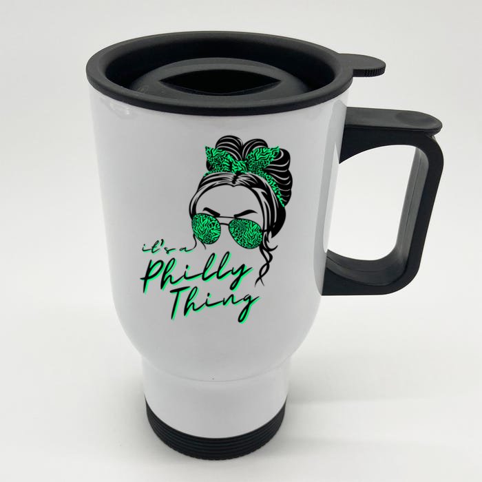 IT'S A PHILLY THING | Its A Philadelphia Thing | It's A Philly Thing Girl Bun Front & Back Stainless Steel Travel Mug