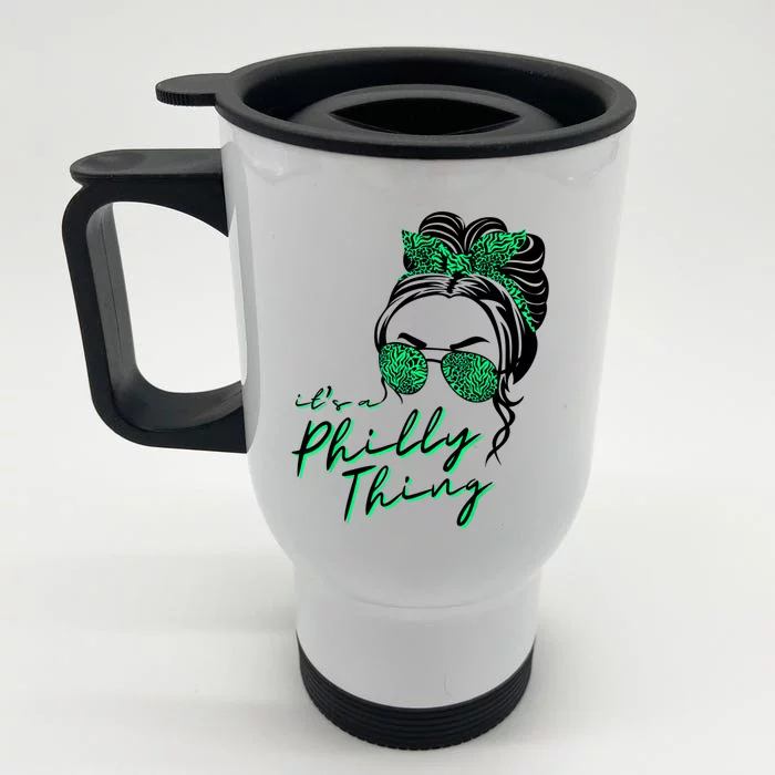 IT'S A PHILLY THING | Its A Philadelphia Thing | It's A Philly Thing Girl Bun Front & Back Stainless Steel Travel Mug