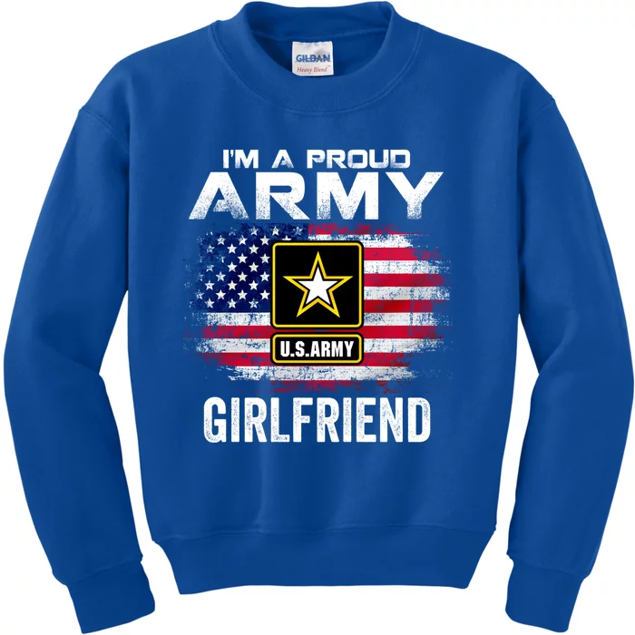 I'm A Proud Army Friend With American Flag Veteran Gift Kids Sweatshirt