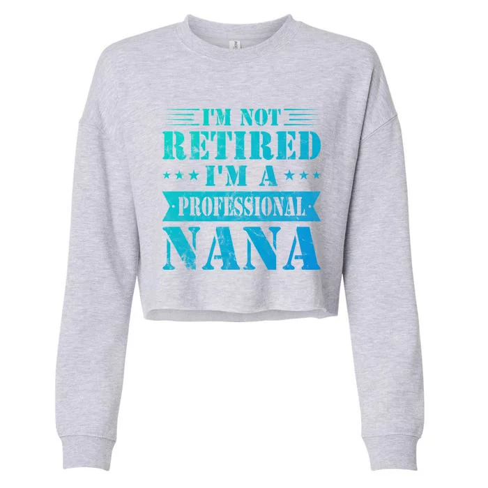 Im A Professional Nana Funny Mothers Day Retired Grandma Gift Cropped Pullover Crew