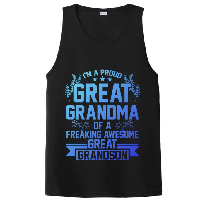 Im A Proud Grandma Of A Grandson Grandson Gift Performance Tank