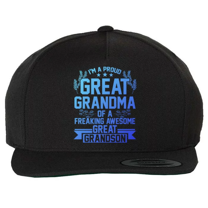 Im A Proud Grandma Of A Grandson Grandson Gift Wool Snapback Cap