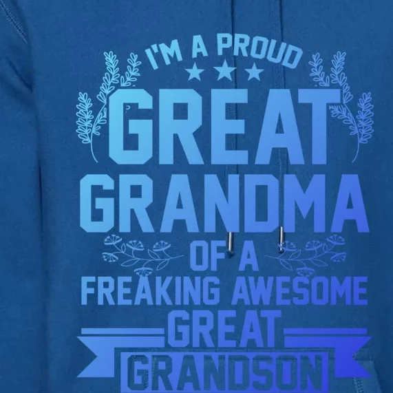 Im A Proud Grandma Of A Grandson Grandson Gift Premium Hoodie