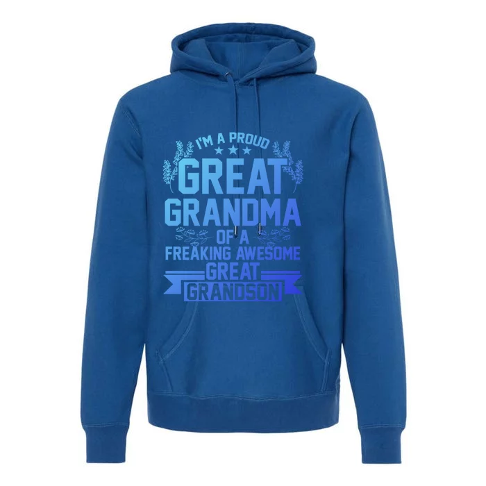 Im A Proud Grandma Of A Grandson Grandson Gift Premium Hoodie