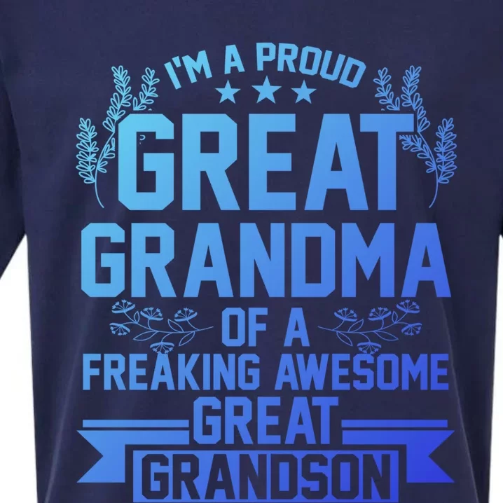 Im A Proud Grandma Of A Grandson Grandson Gift Sueded Cloud Jersey T-Shirt