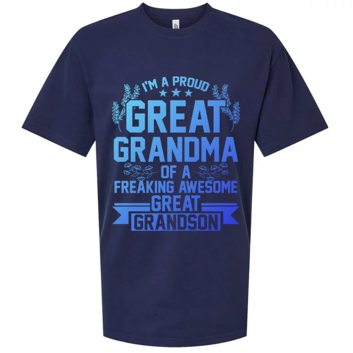 Im A Proud Grandma Of A Grandson Grandson Gift Sueded Cloud Jersey T-Shirt